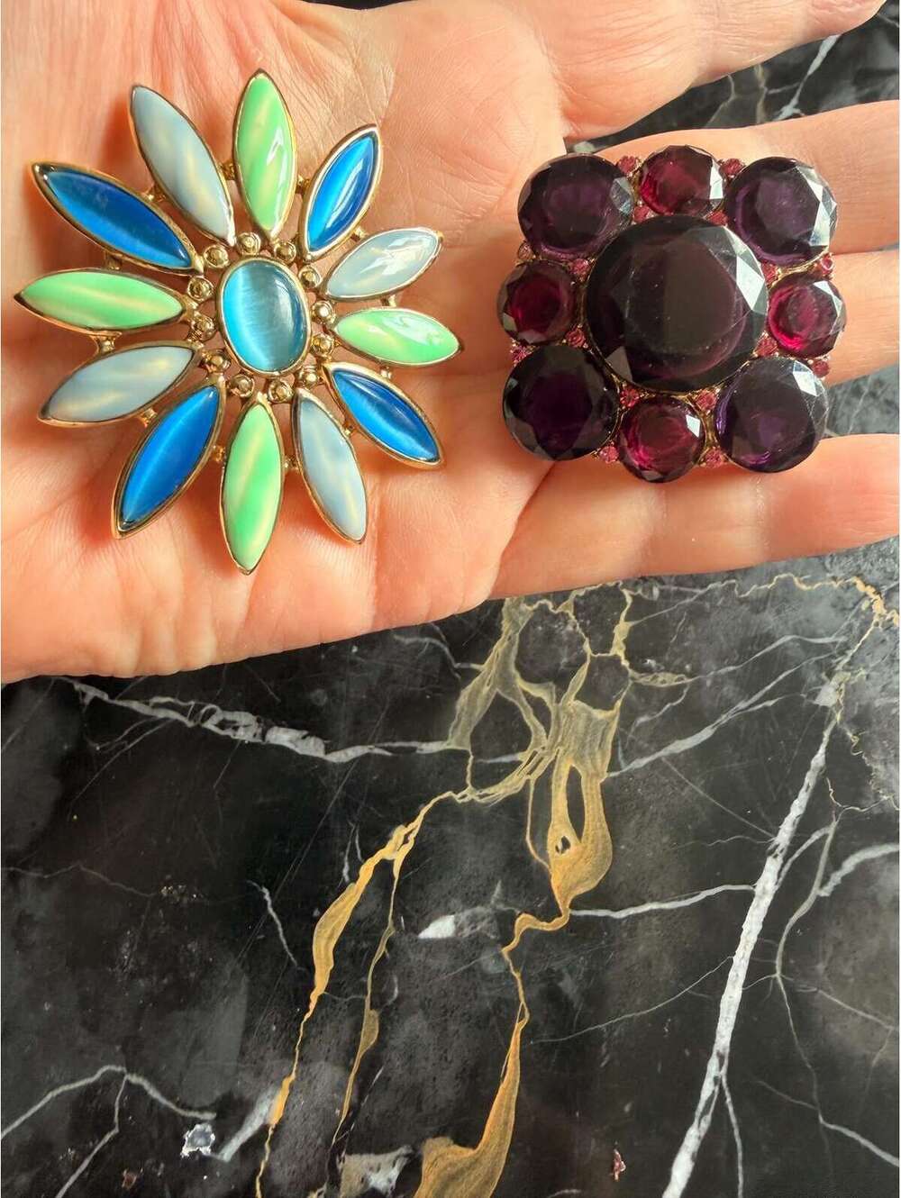 Two Vintage Liz Clairborne brooches